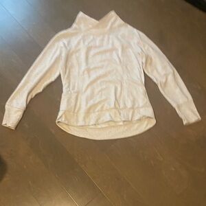 90 Degree By Reflex Cream Cowl Neck Sweater with Ribbed Detailing